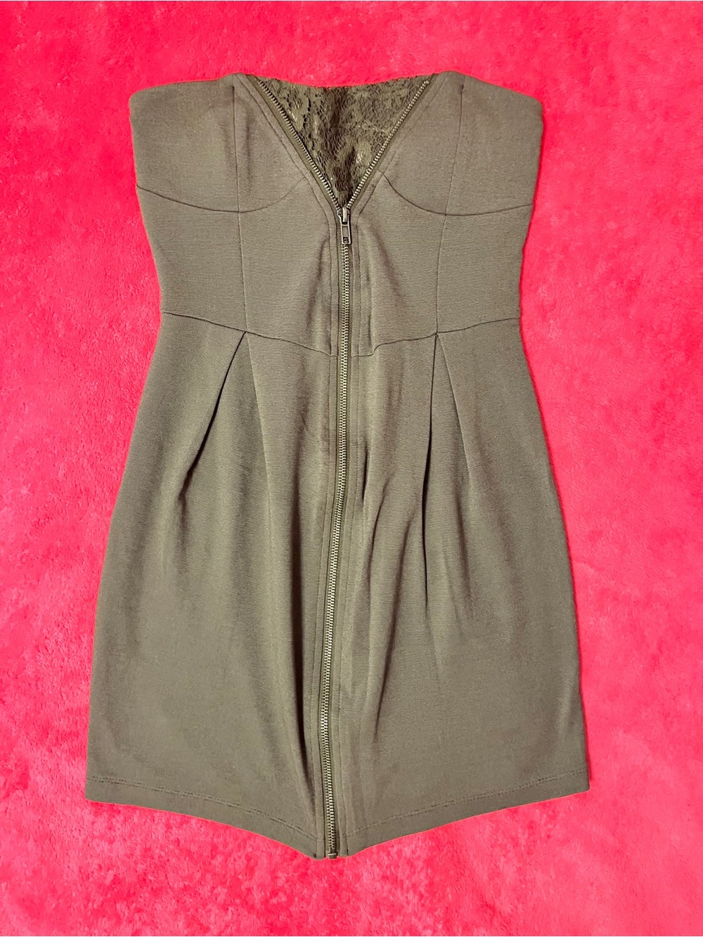 Wet Seal- Strapless Olive Green